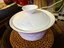 西多米盖碗茶杯羊脂玉白瓷凹雕三才盖碗泡茶功夫茶具德化茶碗新年礼物 实拍图
