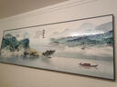 瑞尚（RUISHANG） 新中式客厅装饰画大气山水画横版沙发背景墙画挂画轻奢晶瓷壁画 海纳百川 240*80/烤瓷镶钻/适合3.5沙发 实拍图
