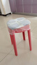 树浩家用塑料加厚凳子可叠放餐椅网红风车餐桌椅子现代简约餐厅书桌用 L.HF升级加强PP材料30cm面-红色 实拍图