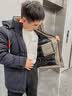 罗蒙（ROMON）鹅绒中长款可拆卸连帽加厚羽绒服男士冬季中青年保暖防风极寒外套 虾青 L (175) （适合120-135斤） 实拍图