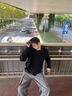 主意范（ZHUYIFAN）双拉链开衫毛衣外套男半高领加厚保暖秋冬oversize情侣针织衫夹克 黑色半高领（高品质升级版） XL 125-145斤 实拍图