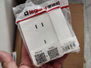 罗格朗开关插座面板 简悦系列陶瓷白色 86型墙壁插座 10A五孔带双控开关 实拍图
