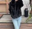 傲列2025秋冬新款品质海宁水貂皮大衣女真貂短款狐狸毛领皮草修身外套 黑色 L 实拍图