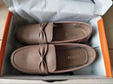 宜驰（EGCHI）女鞋子单中老年妈妈鞋子女士皮鞋乐福鞋 H7523 米色 37 实拍图