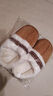 2025新款秋冬女时尚棉拖鞋包头居家外穿加绒保暖厚底毛毛棉拖冬季 8810丝带厚底-米白色 40 -41适合39-40 实拍图
