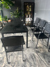 莫 家户外桌椅塑木室外组合咖啡桌椅庭院桌椅桌椅喝茶餐桌铝合金桌椅 8+180cm桌【塑木铝框（加厚款）】+黑色 实拍图