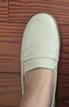 森达乐福鞋女软底不累脚英伦风牛皮一脚蹬套脚单鞋4CF25AA4 米色 36 实拍图