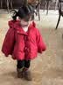 班喜迪女童羽绒服冬装2026新款女宝宝洋气衣服婴幼儿外套儿童冬季小童装 红色 110 充绒量：84g 实拍图