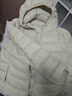 鸭鸭（YAYA）佟丽娅同款轻薄羽绒服女新款秋冬季休闲短款连帽保暖轻便韩版外套 米白色 XL 实拍图