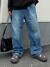 森马（Semir）森柔牛仔|牛仔裤男宽松阔腿裤2025冬美式伞兵裤复古109725124104 实拍图