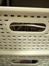 名创优品（MINISO）格纹仿藤编带盖收纳筐 桌面收纳盒宿舍办公杂物收纳篮 中号2个装 实拍图