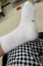 安德玛（Under Armour）运动袜(3双装)中筒跑步足篮球羽毛球吸汗运动袜子冬季男女 白色M 实拍图