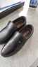 蜻蜓牌【100%全牛皮】男士皮鞋商务休闲真皮防滑软底软面中老年爸爸鞋真皮透气套脚舒适耐磨真皮百搭鞋子 黑色 38 实拍图