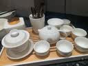 瓷牌茗茶具（cipaiming teaset）羊脂玉功夫茶具套装家用泡茶壶高端送礼德化白瓷喝茶盖碗茶杯整套 《金福》盖碗西施壶罐道洗盘 11件 实拍图