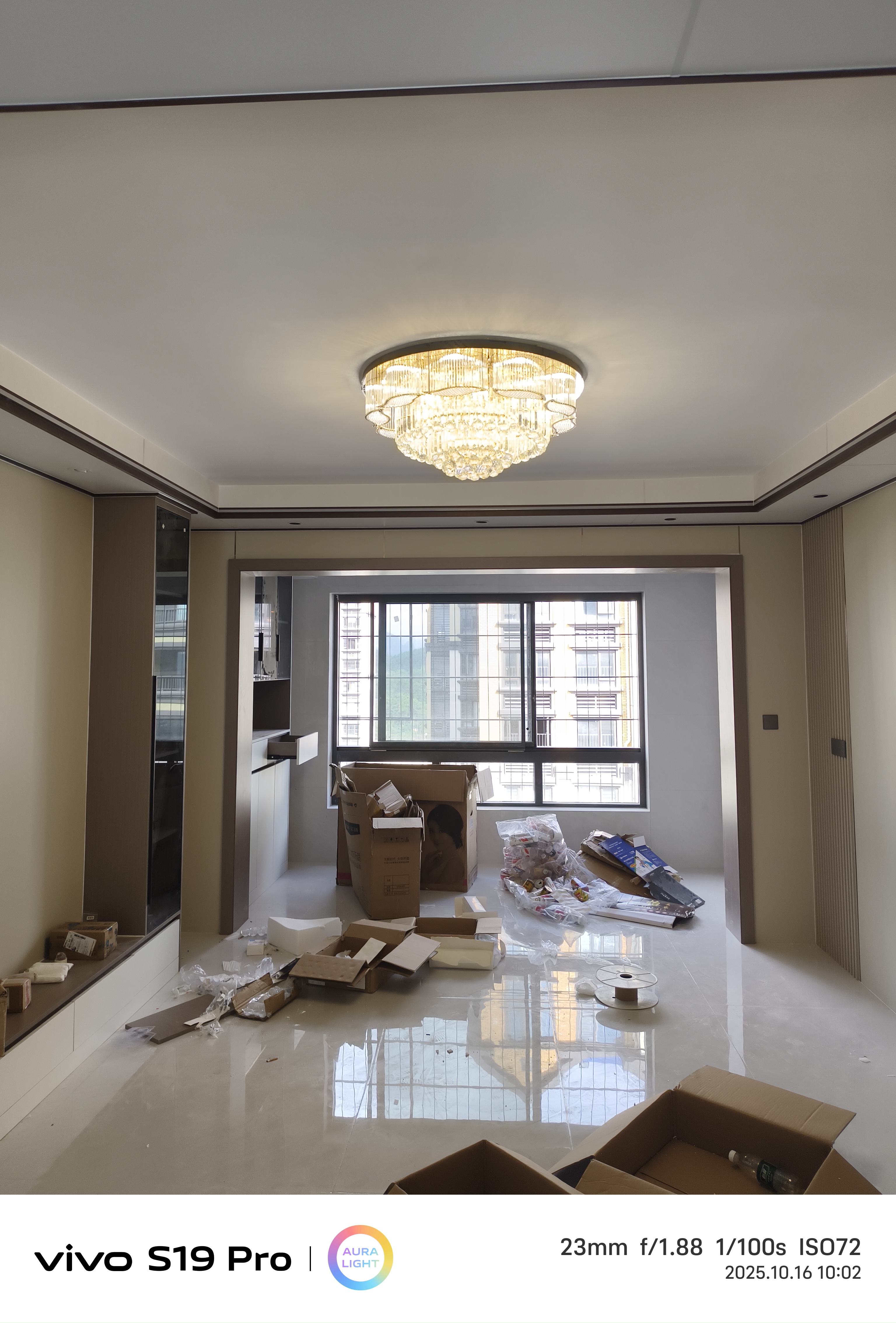 伦西亚（LUNXIYA） 水晶led吸顶灯客厅灯后现代简约圆形餐厅灯卧室广东中山灯具灯饰 （圆）直径80CM/三色LED变光 实拍图