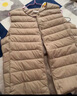 雪中飞经典新款基础舒适轻薄羽绒便捷短款保暖羽绒小马甲轻盈便携舒适 浅亚麻|7100-女 M 165/88A 实拍图