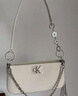 Calvin Klein时尚腋下包礼物通勤洋气包包金属字母拉链CK女包单肩法棍包DH3237 67U-牛奶白 OS 实拍图