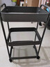 馨婺家碳钢小推车零食架零食置物架收纳架客厅置物架落地架子储物架货架 三层黑【pp材质】小号 实拍图