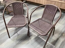 自力阳台桌椅藤椅三件套组合简约椅子户外休闲腾椅室外庭院单人小茶几 棕色围椅 标价是单把价 2把起发 实拍图