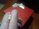 周六福足金999朱槿花黄金耳钉耳饰女生日礼物计价A0910969 约0.82g 一对 实拍图