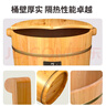 京东物流 木桶实木泡脚桶脚盆家用足浴桶木质过小腿保温洗脚桶 40双耳+实木盖+艾草 实拍图