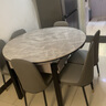 卧家岩板餐桌椅组合现代简约轻奢伸缩折叠家用小户型实木餐桌吃饭桌 12mm岩板-意大利灰-亮光灰 1.2m 直径桌+六椅【菠萝椅】 实拍图