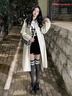 春乏2025年流行春秋季中长款过膝双面绒毛呢外套女百搭小个子呢子大衣 米白色双面尼版[卡码拍小] S 建议105斤-115斤[卡码拍小] 实拍图
