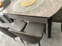 惠寻 京东自有品牌 现代简约岩板餐桌椅组合小户型可伸缩餐桌家用饭桌 亮光意大利灰/黑灰框架-加厚皮椅 1.35米 一桌六椅(升级实木四轨道) 实拍图