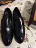 老人头男鞋正装皮鞋男士商务透气圆头套脚有跟款头层牛皮德比鞋 黑色 38 实拍图