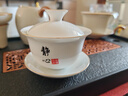 西多米盖碗茶杯羊脂玉白瓷三才盖碗泡茶功夫茶具德化茶碗新年礼物年会 实拍图