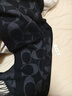 蔻驰（COACH）【品牌直供】男女同款经典LOGO印花C纹流苏绵羊毛围巾黑色CU807 实拍图