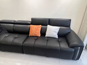 卡尔适黑色真皮沙发客厅2025新款小户型调节大象耳朵意式直排沙发花弄影 【云端舒适坐感】3.1米多人位 【S级头层黄牛皮】豪华版 实拍图