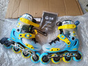 米高 轮滑鞋S7儿童花样溜冰鞋全套装平花鞋可调直排轮花式旱冰鞋 蓝色单鞋 M （33-36） 实拍图