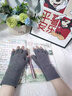 回力德绒半指手套男冬学生写字打字薄款防寒保暖开车骑行露指手套女 黑色【轻便保暖】-分指款 均码 实拍图