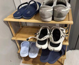 安尔雅简易鞋架多层省空间家用门口入户窄小型竹鞋柜拼装组合 3层47 实拍图
