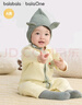迷你巴拉（minibala）【抗静电】婴幼儿毛绒外出连体衣摇粒绒可外穿宝宝衣服2025秋新款 黄绿41179 【抗静电 更自在】 80cm 实拍图