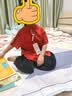 罗蒙男童新式汉服套装国风唐装儿童中秋节毕业演出服 酒红色110 实拍图
