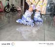 361°儿童轮滑鞋初学者男童女童溜冰鞋闪光轮旱冰鞋尺码可调节紫色S码 实拍图