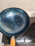 章丘铁锅正宗手工锻打铁锅无涂层物理不粘锅炒锅老式家用炒菜锅厨具轻音 标准版古法烤蓝(已干烧） 34cm 实拍图