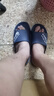 惠夫人拖鞋男夏季外穿大码防滑耐磨时尚潮流浴室洗澡居家休闲透气拖鞋 【升级款】藏青 46-47 (适合平常穿45/46码) 实拍图