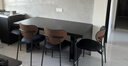 法莎蒂政府补贴全托岩板餐桌大小户型轻奢现代简约亚克力悬浮长方形桌子 【黑色亚克力脚+新升级下挂岩板】单餐桌+桃心椅*4 140x80x75cm 实拍图