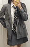 优衣库双排扣茄克女装/外套通勤商务西装夹克481603 484252 478557/05天灰色 L 实拍图
