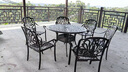 紫叶（ziye） 户外桌椅 庭院铸铝桌椅 花园阳台室外组合 休闲餐桌铁艺烧烤桌椅 升级款【D90圆桌+4椅】配坐垫 实拍图