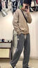 真维斯裤子男款士秋冬季加绒加厚灯芯绒休闲美式保暖宽松大码直筒长裤 9201灰色 XL （建议130-150斤） 实拍图