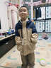 ASK JUNIOR童装儿童外套男童春装一衣三穿连帽外套摇粒内胆两件 卡其色 130 实拍图