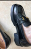 百丽元宝乐福鞋女2025新款粗跟英伦黑色小皮鞋D2S1DCA5 黑色 34 实拍图