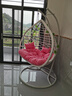 户外秋千吊篮椅庭院双人吊椅家用阳台室内网红鸟巢吊床藤椅摇摇椅 双人双杆简约白麻花波浪款 实拍图