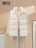 雪中飞羽绒服女2025冬季短款宽松背心轻薄马甲玉石白XL 实拍图