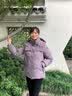 鸭鸭（YAYA）品牌年轻妈妈羽绒服短款2026新款洋气中老年装女士冬季厚外套 灰紫色 L (建议90-105斤) 实拍图