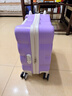 希仲儿童行李箱女孩可骑可坐卡通可爱小型登机箱拉链结实耐用旅行箱 紫色库洛米-加厚pc/杯架 18英寸 【小型登机箱，免托运】 实拍图